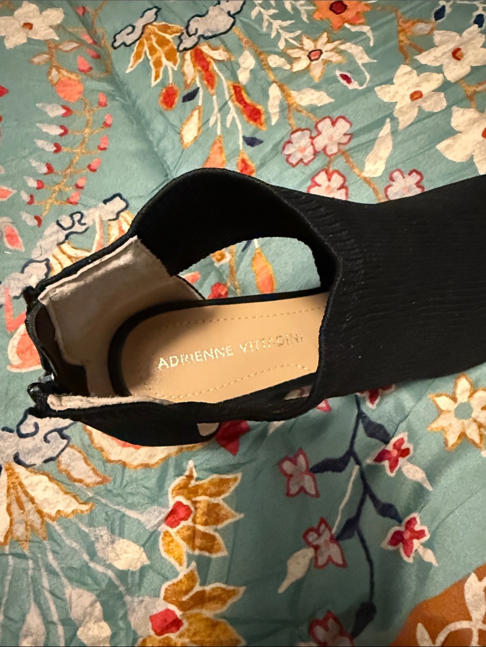 Adrienne Vittadini Black Peep-Toe Slingback Heels